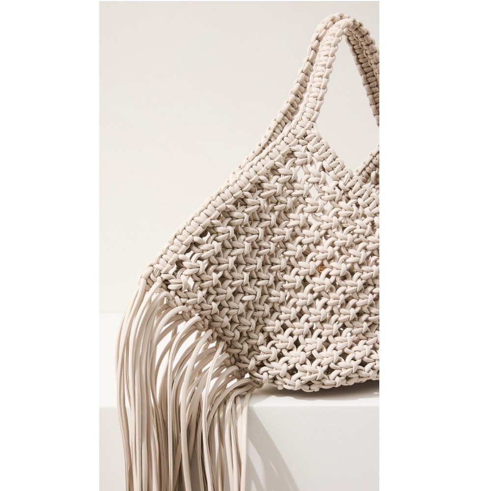 Yuzefi Large Woven Fringe Vegan Leather Tote Bag - Picture 10 of 16